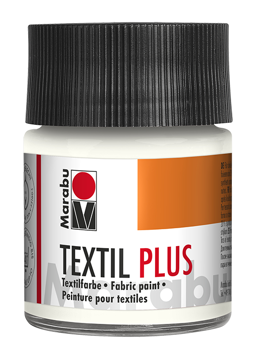 Marabu Textil plus 50 ml – Volldeckende Stoffmalfarbe Weiß
